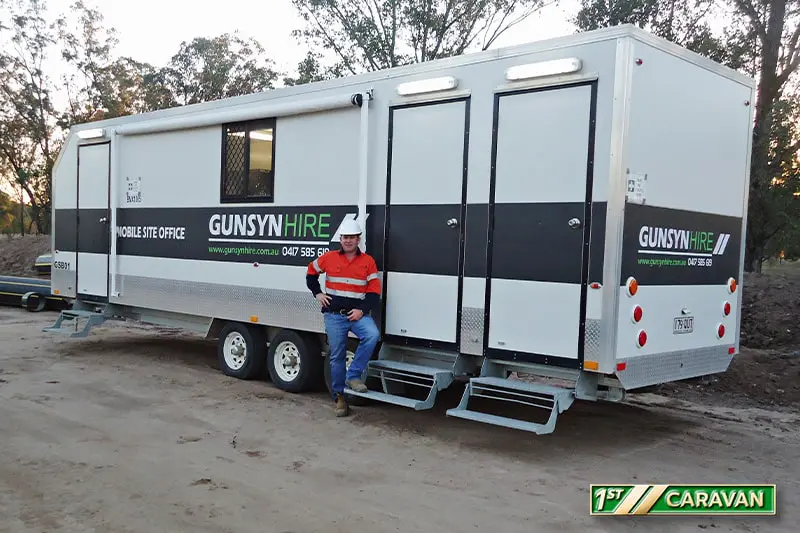 A production shot of our first completed mobile site caravan